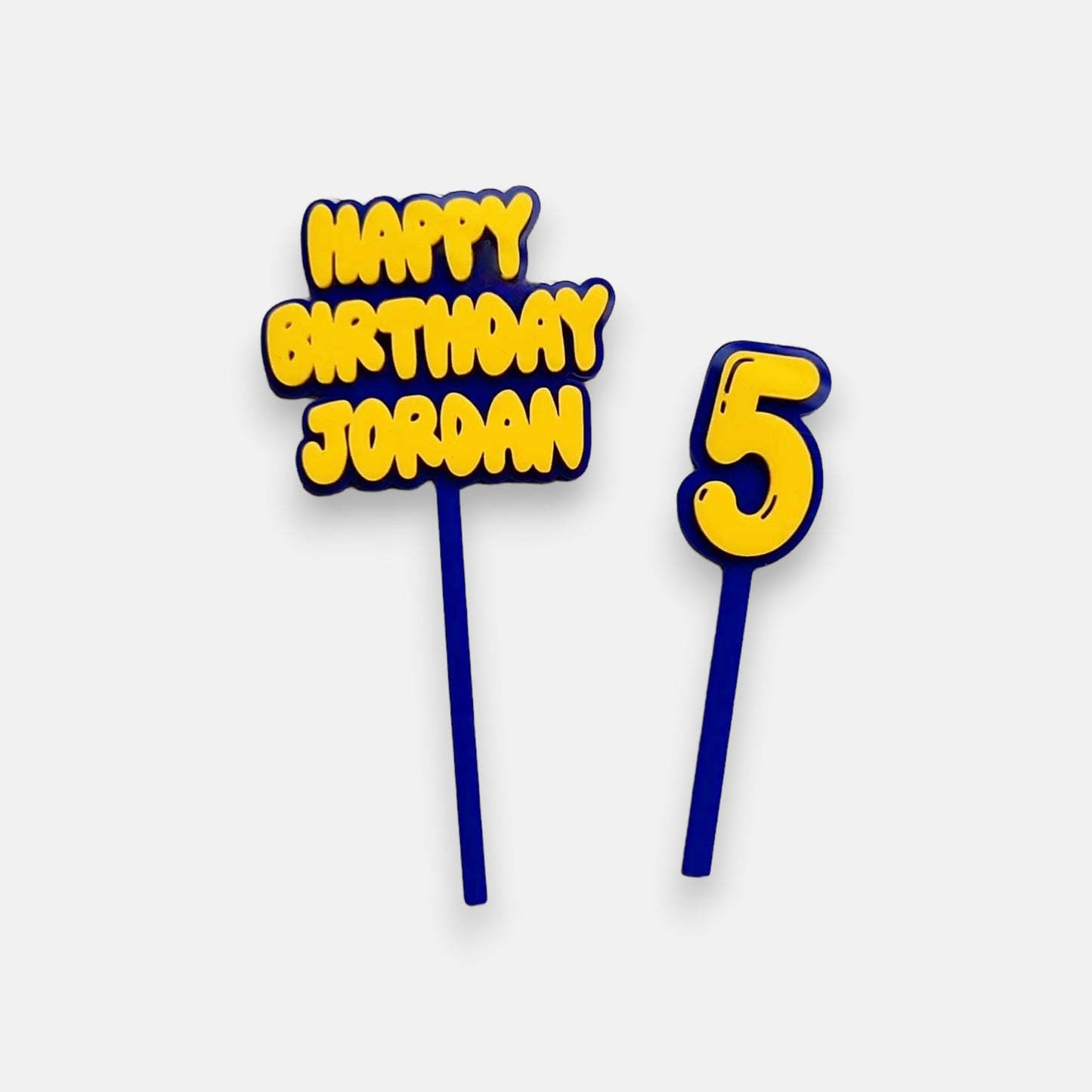 Happy Birthday Cake Topper with Name & Age
