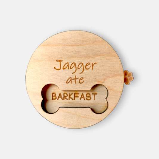 Pet bone fed or not reminder sign