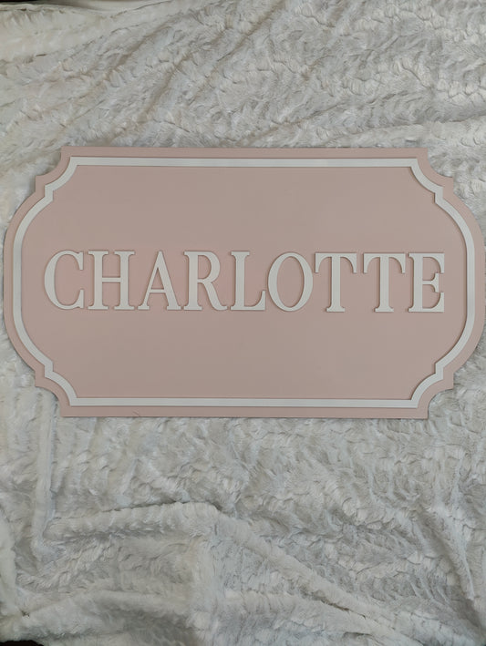 Unique Modern Korean Dohl Wood Name Sign