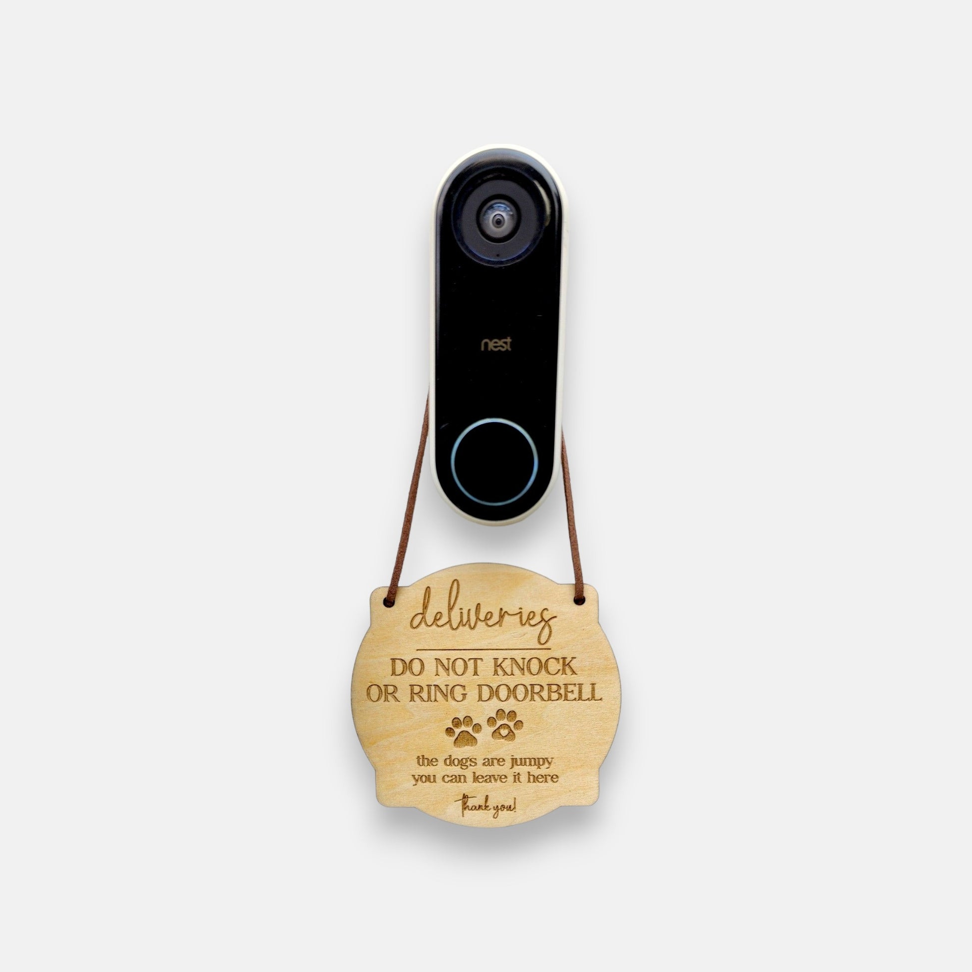 doorbell do not knock engraved sign