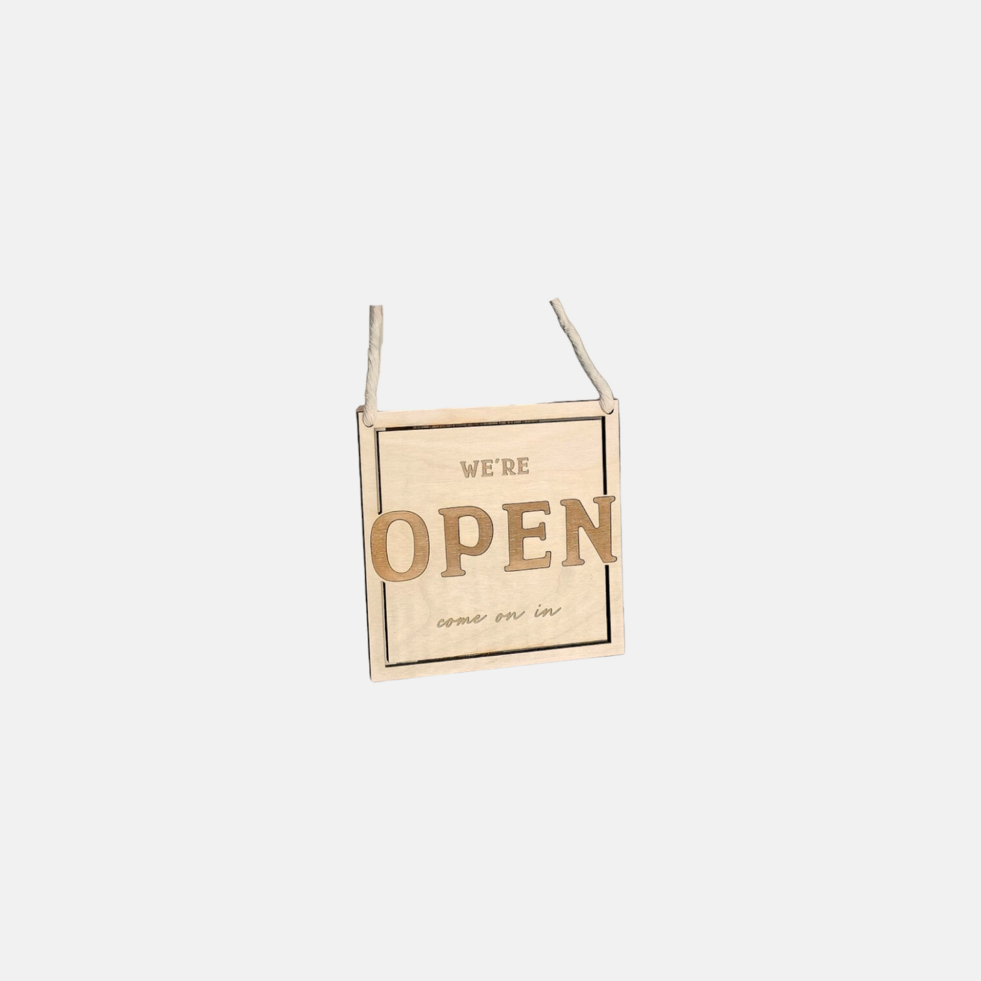 Engraved open closed business sign