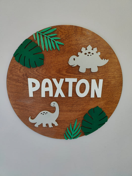 Dinosaur Door Name Sign
