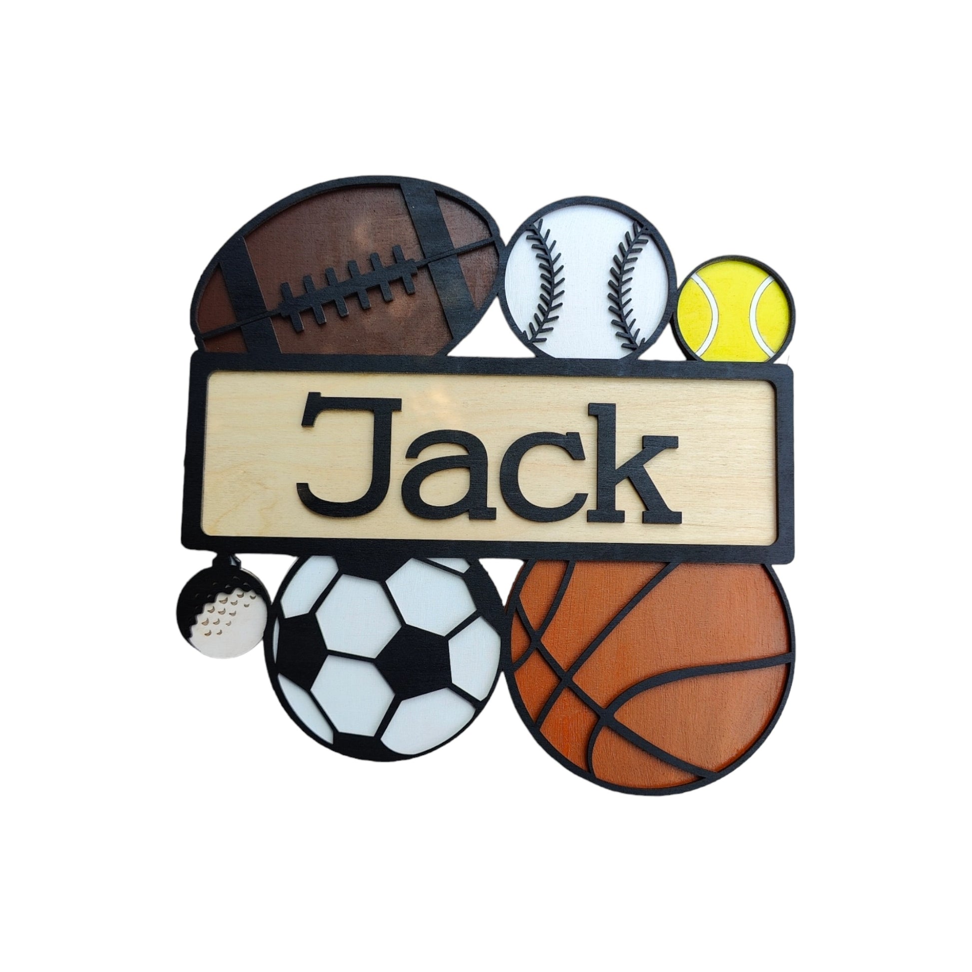 sports theme wood sign